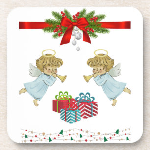 Porta-copo Design de Natal com anjos