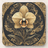 Design de Orquídea Dourada Elegante