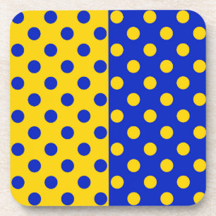 Porta-copo Design de Padrão de Bolinhas Amarelo Half Azul