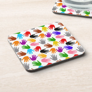 Porta-copo Design de padrão de impressão de mão colorida bran