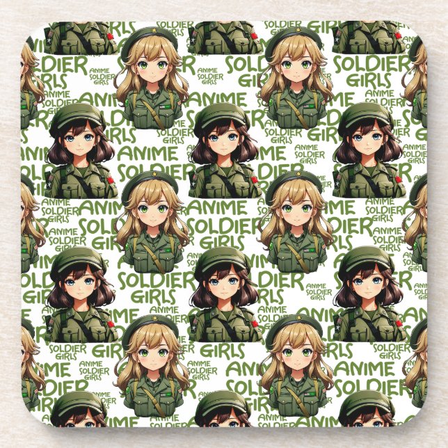 Porta-copo Design de Padrão de Meninas Soldier Animes (Frente)
