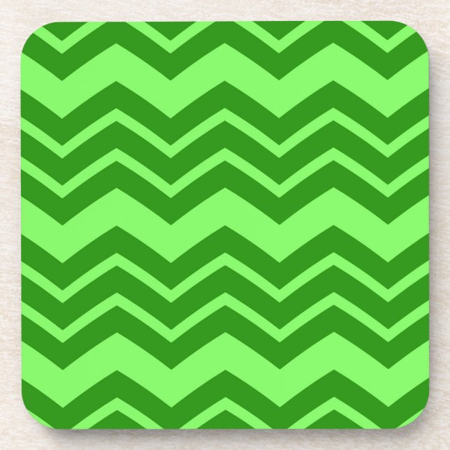 Porta-copo Design de Padrão de Zig Zag Chevron Verde (Frente)