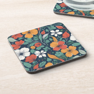 Porta-copo Design de padrão floral simples