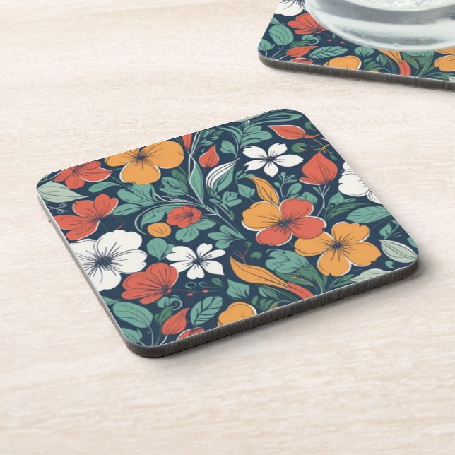 Porta-copo Design de padrão floral simples (Left Side)