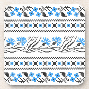 Porta-copo Design de ponto transversal de Cornflower azul