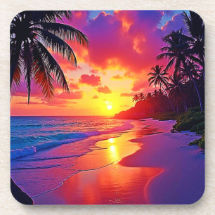 Porta-copo Design de Sonho de Praia Sunset Vibrante
