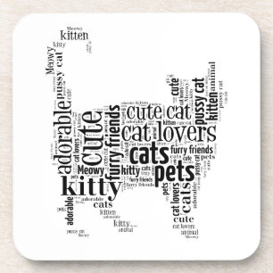 Porta-copo Design de texto de Gato Negro