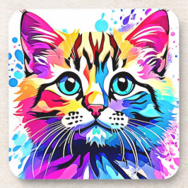 Porta-copo Design de Vibes do Gatinho vívido