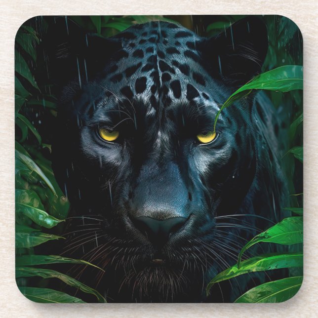 Porta-copo Design de Vida Selvagem da Selva da Pantera Negra  (Frente)