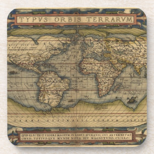 Porta-copo Design do Atlas Histórico do Mapa do Mundo de Vin