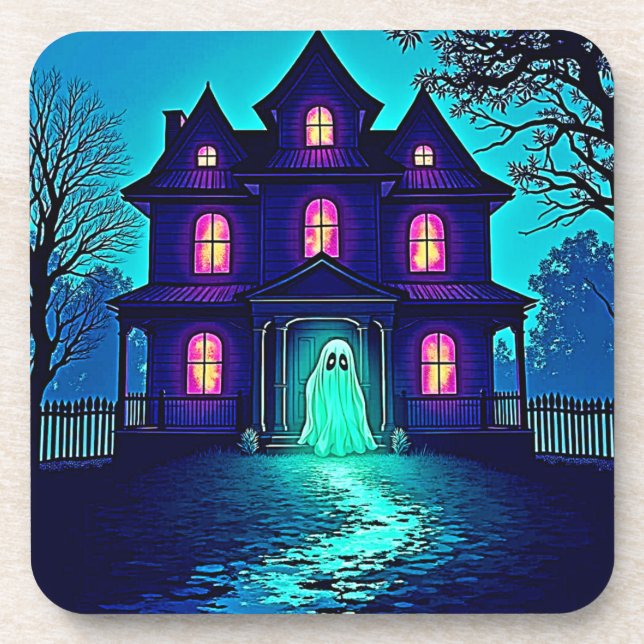 Porta-copo Design do Halloween Ghost House (Frente)