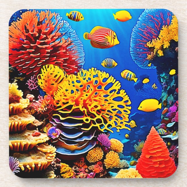 Porta-copo Design do Jardim Submarino (Frente)