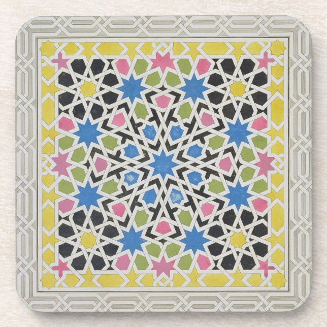 Porta-copo Design do mosaico do Alhambra, 'do Arabian (Frente)