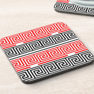 Porta-copo Design do Padrão de Frete preto branco vermelho gr
