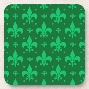 Porta-copo Design do padrão Fleur-de-lis verde