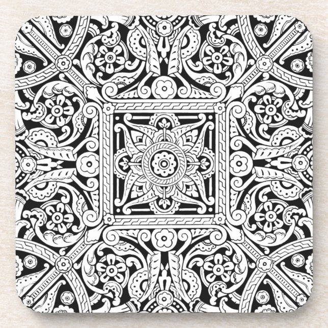 Porta-copo Design estilizado do painel de teto, 1870 (Frente)