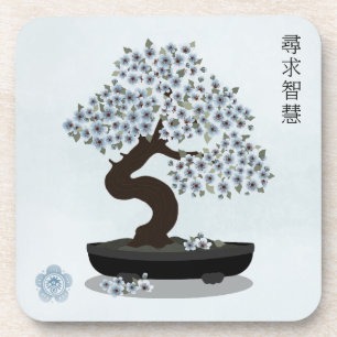 Porta-copo Design floral de bonsai floral asiático