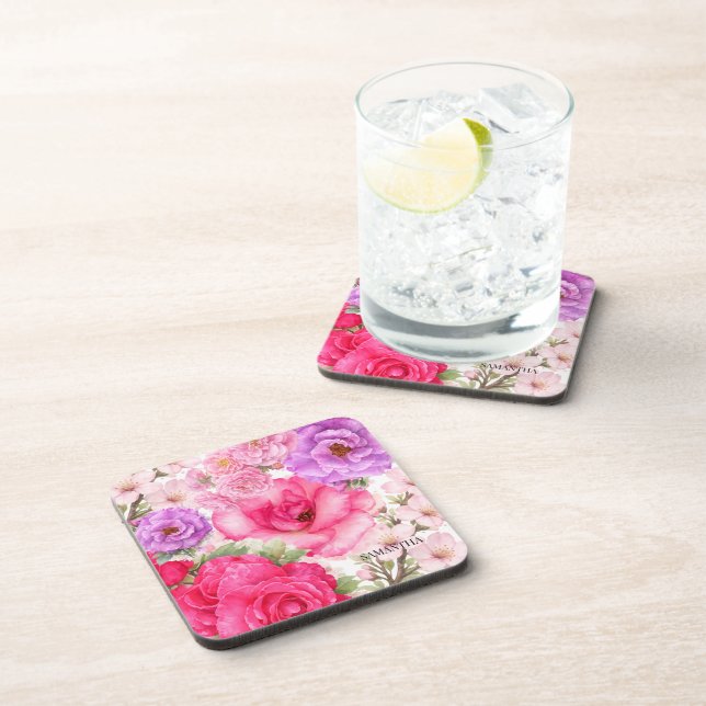 Porta-copo Design Floral Personalizado (Lado Direito)