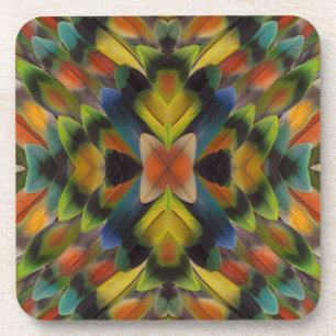 Porta-copo Design Fractal das Penas do Lovebird