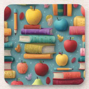 Porta-copo Design Reproduzível de Volta à Escola com Livros e