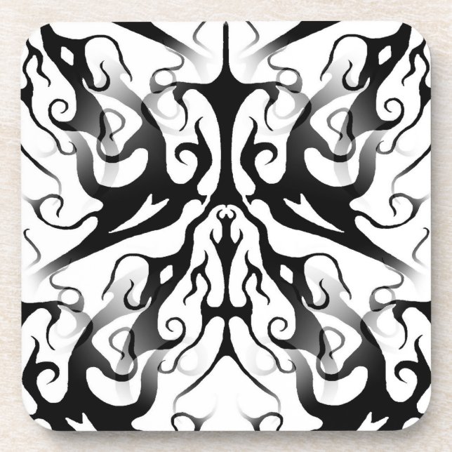 Porta-copo Design Tribal Face em Fogo e Chamas (Frente)