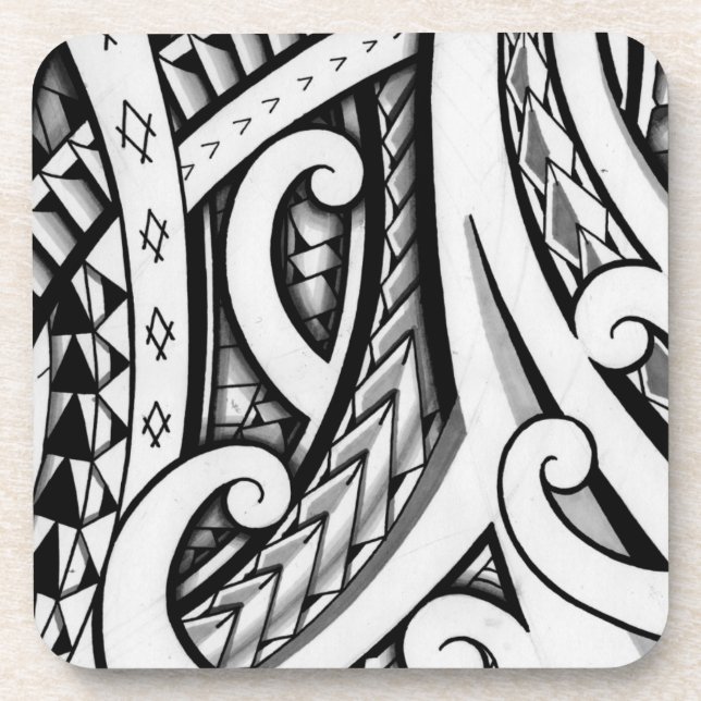 Porta-copo Design tribal maori original do tatuagem com (Frente)