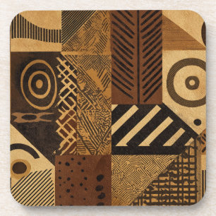 Porta-copo Designs da África Yoruba em tons de terra
