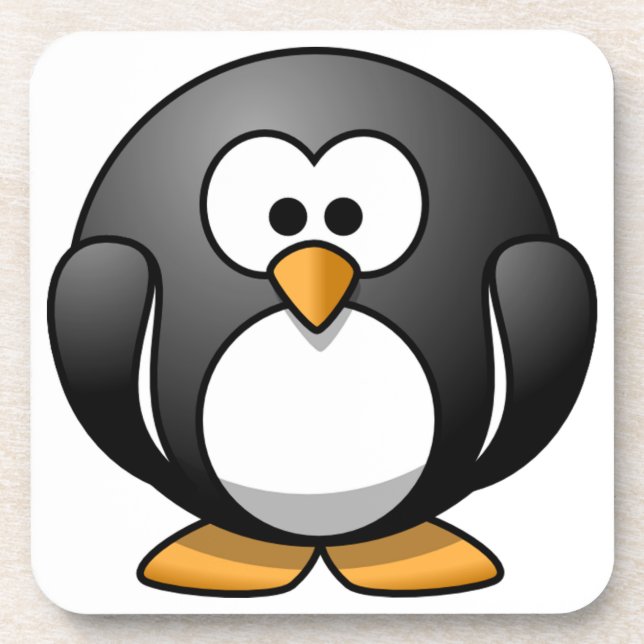 Porta-copo Designs de pinguim redondos e bonitos (Frente)