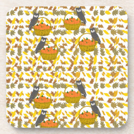 Porta-copo Dessous de Verre Hibou et Citrouilles d'Automne 