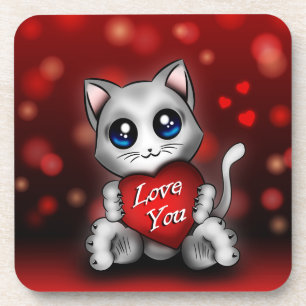 Porta-copo Dessous-de-verre Le chaton t'aime