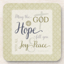 Porta-copo Deus da Esperança Preencha-o com alegria e paz