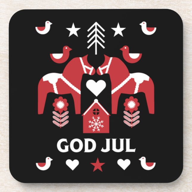 Porta-copo Deus Jul Swedish Folk Art (Frente)