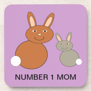 Porta-copo dia de as mães Bunnies Personalizado Número 1 Po