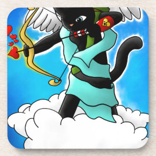 Porta-copo Dia de os namorados Black Cupid Cat+BGC