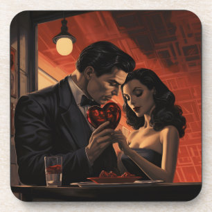 Porta-copo Dia de os namorados vintage retro casal cômico