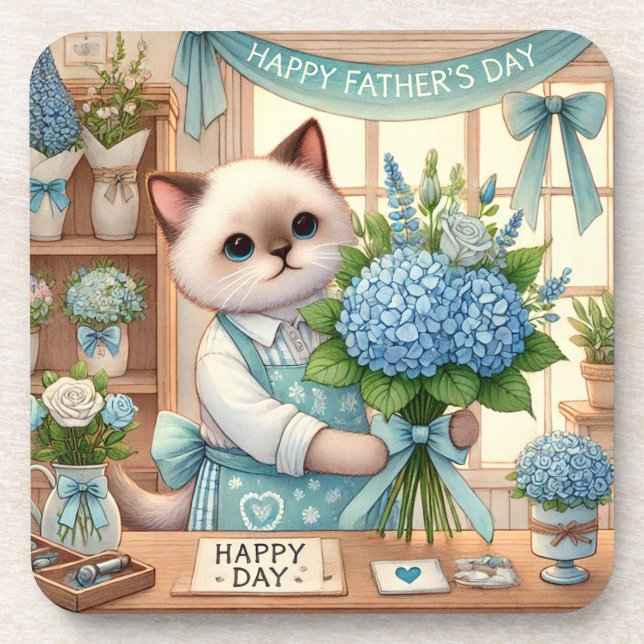 Porta-copo Dia de os pais de gatinhos de gato deseja Pais de  (Frente)