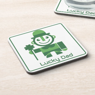 Porta-copo Dia de São Patrício com Leprechaun Sortudo minimal
