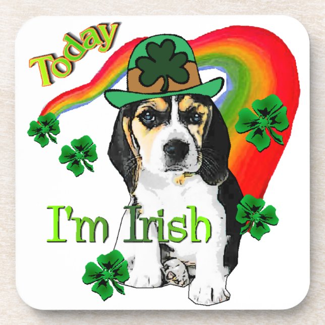 Porta-copo Dia de São Patrício de Beagle (Frente)