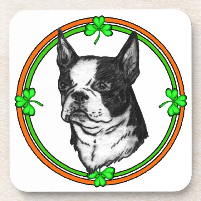 Porta-copo Dia de São Patrício de Boston Terrier (Frente)