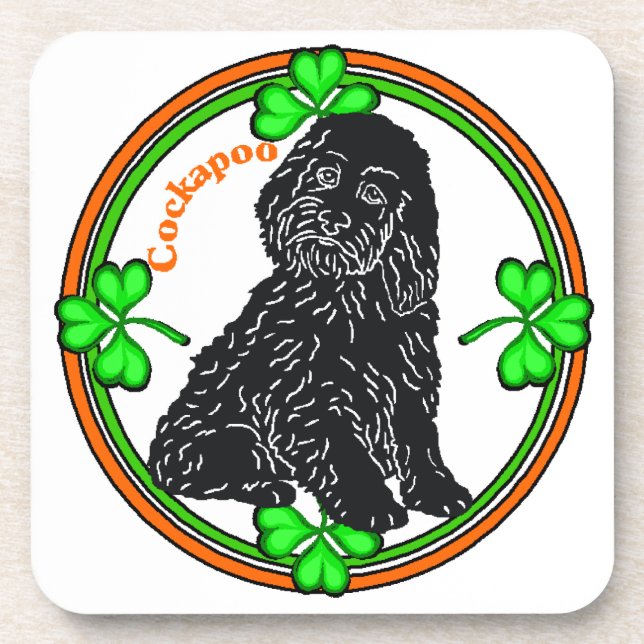 Porta-copo Dia de São Patrício de Cockapoo (Frente)