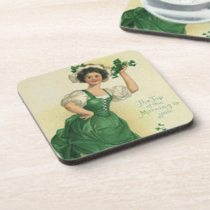 Porta-copo Dia de São Patrício Vintage Irlandesa com Trevos