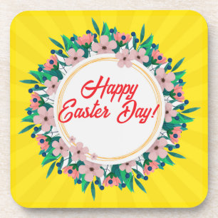 Porta-copo Dia Do felz pascoa Com Quadro Floral-23046
