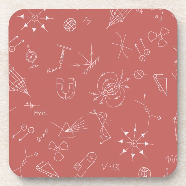 Porta-copo Diagrama físico cor-de-rosa (Frente)