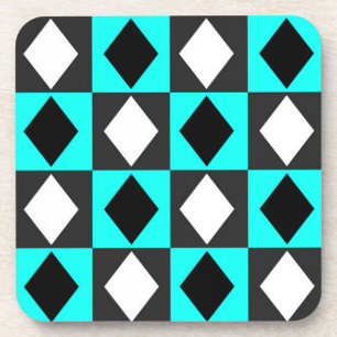 Porta-copo Diamante Rhombus Geométrico Azul Preto