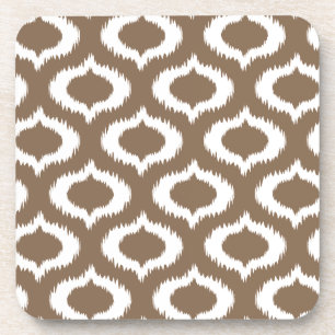 Porta-copo Diamantes modernos de Brown Ikat na moda