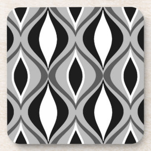 Porta-copo Diamantes modernos do século médio, Black, White e