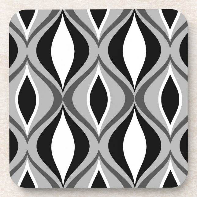 Porta-copo Diamantes modernos do século médio, Black, White e (Frente)