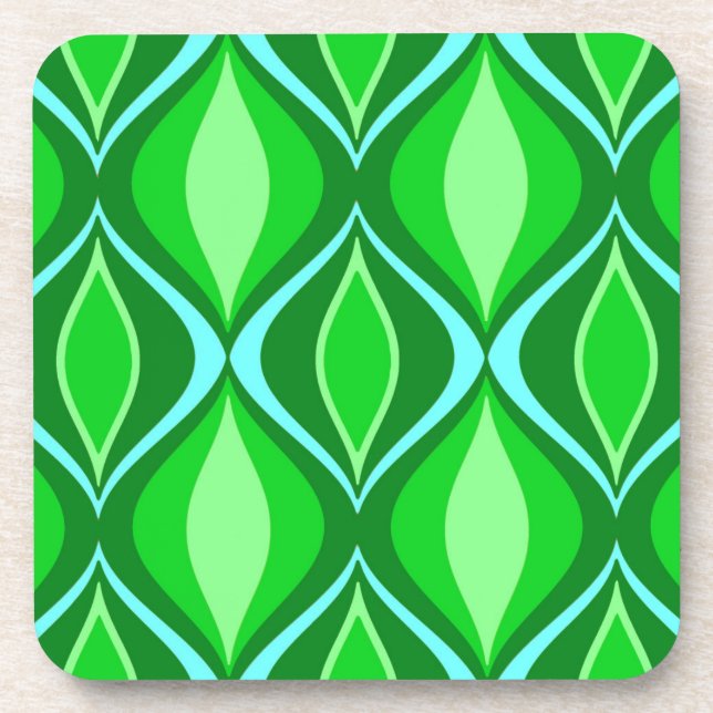 Porta-copo Diamantes Modernos do Século médio, Emerald Green (Frente)