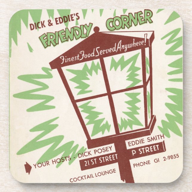 Porta-copo Dick & Eddie's Beber Coasters (Frente)