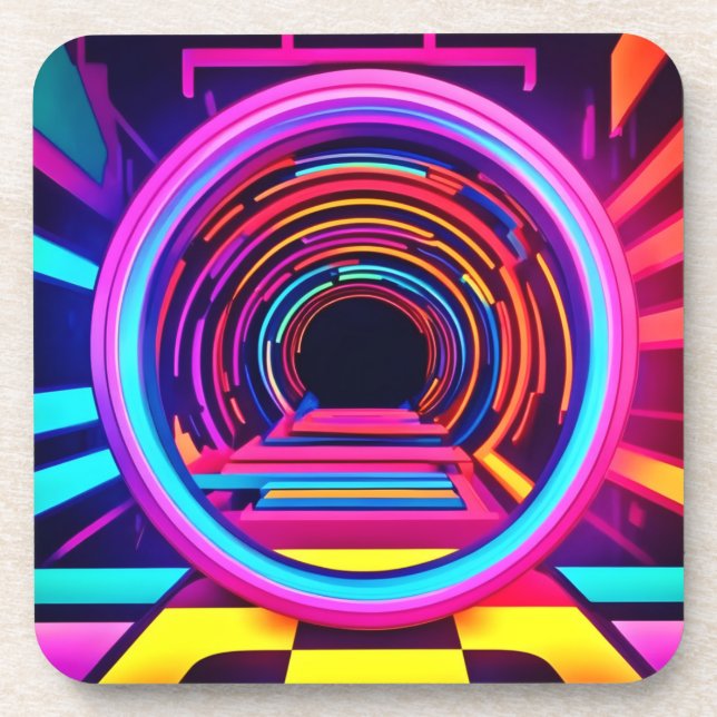Porta-copo Dimensões do Túnel Neon (Frente)